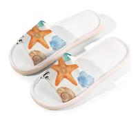 Glilade Pantuflas de casa para mujeres y hombres, antideslizantes, para interiores, puntera abierta, transpirables, de verano, para dormitorio, talla XL (hola verano)