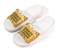 Glilade Pantuflas de casa para mujeres y hombres, antideslizantes, para interiores, puntera abierta, transpirables, de verano, para dormitorio, amor corgi, loco, Crazy Corgi Love, 8.5/9 UK Wide