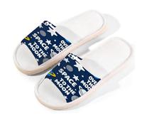 Glilade Pantuflas de casa para mujeres y hombres, antideslizantes, para interiores, puntera abierta, transpirables, de verano, para dormitorio, talla L (espacio de cohete lunar)