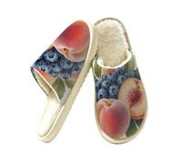 Glilade Pantuflas peludas para mujer, suaves, cálidas, para interiores y hogares, Blueberry Peach, 41/42 EU