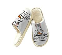 Glilade Pantuflas peludas para mujer, suaves, cálidas, para interiores y hogares, Bunny Days, 43.5/44.5 EU