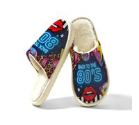 Glilade Pantuflas peludas para mujer, suaves, cálidas, para interiores y hogares, De vuelta a los años 80, 42.5/43 EU