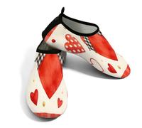 Glilade Zapatos de agua para mujeres y hombres, zapatos de playa para piscina, yoga, surf, Corazón rojo, 40/41 EU