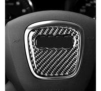 GLILAR Compatible con para A4 B8 2009 2010 2011 2012 Anillo para Volante De Coche Pegatina De Fibra De Carbono Cubierta Decorativa Interiores Pegatinas