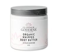 Glimmer Goddess Mantequilla corporal orgánica natural, hecha a mano con ingredientes naturales, manteca de karité, aceite de almendras, aceite de coco y manteca de cacao, hidratante corporal, lavanda