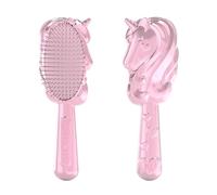 Glimmer Wish Cepillo desenredante de pelo de unicornio para niños, cerdas suaves y suaves para cerraduras sin enredos, antiencrespamiento y antiestático, cepillo para el cabello para uso húmedo o