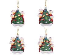 Glimmerday Adornos para el árbol de Navidad, Adornos de Navidad 2024 para el Hogar con Nombres Personalizados, 3-6 Muñecos de Nieve Adornos de Navidad Tallados