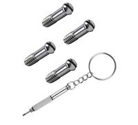 Glintbay Juego de tornillos ranurados redondos y destornilladores multifuncionales para gafas de sol Ray-Ban RB4226/RB4174/RB4098/RB4198/RB4260D, 4 unidades, plata