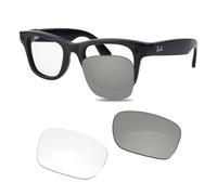 Glintbay Lentes de repuesto compatibles con lentes transparentes fotocromáticas Ray-Ban RW4006 para marcos Meta Wayfarer de 50 mm