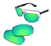 Glintbay Lentes de repuesto para gafas de sol RayBan RB3445-64 mm, 100% Precise-Fit - Espejo verde polarizado