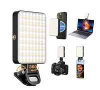 gliship - Luz magnética para selfie para teléfono celular, 128 LED, luz para selfie, compatible con Magsafe, recargable, portátil, clip de llenado con 3 modos de luz para teléfono, cámara, laptop,