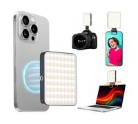 gliship - Luz magnética para selfie para teléfono celular, 128 LED, luz para selfie, compatible con Magsafe, recargable, portátil, clip de llenado con 3 modos de luz para teléfono, cámara, laptop,