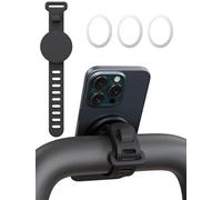 gliship Soporte magnético para teléfono Magsafe, soporte de teléfono para volante con correa ajustable, apto para gimnasio, cochecito, muñeca, carrito de compras, bicicletas estáticas, 17 imanes