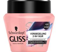 Gliss 2 en 1 - Tratamiento antipuntas (300 ml), tratamiento para el cabello reparando las fibras dañadas del cabello, mascarilla para un sellado duradero de las puntas abiertas