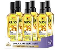 Gliss - Aceite Tratamiento Sublimador Oil Elixir - Todo tipo de pelo - 6uds de 75ml (450ml) - Nutrición, suavidad y brillo - Embellece el cabello sin engrasar