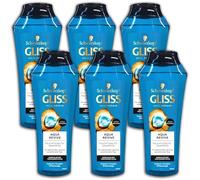 Gliss Aqua Revive - Champú hidratante (6 unidades, 250 ml, 6 unidades)