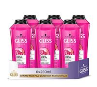 GLISS - Champú Long&Sublime, 250 ml, para cabello largo con raíces grasas, Gama protectora