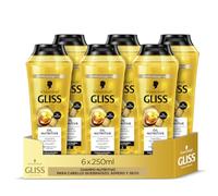 Gliss - Champú para pelo muy seco, castigado o quebradizo - Oil Nutritive - 6uds de 250ml (1.500ml)- Gama Nutrición