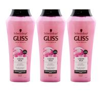 Gliss Hair Repair Liquid Silk Brillo Champú 3 X 250Ml Con Ceramidas + Seda