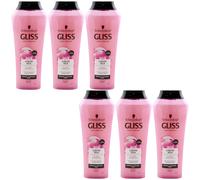 Gliss Hair Repair Liquid Silk Brillo Champú 6 x 250ml Con Ceramidas + Seda