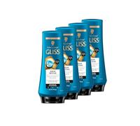 Gliss Kur Gliss Acondicionador Aqua Revive (4 x 200 ml), acondicionador con complejo hialurónico y algas marinas para cabello normal a seco que aporta una dosis extra de humedad y brillo saludable