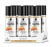 Gliss - Mascarilla Para Pelo Seco - Extra-brillo Total Repair - Uds De 150ml (900ml) - Gama Reparación, 6 Unidad