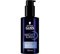 Gliss Night Elixier Aqua Revive (100 ml), el serum para el cabello hidrata de normal a seco durante el sueño, el cuidado del cabello repara el cabello de larga duración