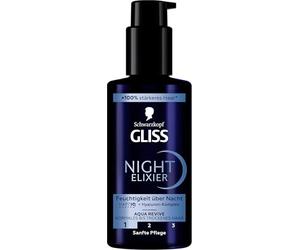 Gliss Night Elixier Aqua Revive (100 ml), el serum para el cabello hidrata de normal a seco durante el sueño, el cuidado del cabello repara el cabello de larga duración