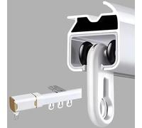 Gliss - Riel de cortina de aluminio de 10,5 m, montaje en pared o techo para vestidor, bahía, sala de estar y dormitorio, fácil de instalar, rieles de perforación blancos duraderos