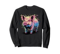 Glitch Art Cerdo Cerdos Sudadera