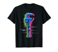 Glitch Art Fontanero Llave Tubería Tubo Desagüe Camiseta
