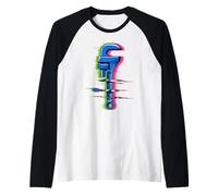 Glitch Art Fontanero Llave Tubería Tubo Desagüe Camiseta Manga Raglan