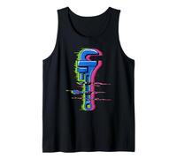 Glitch Art Fontanero Llave Tubería Tubo Desagüe Camiseta sin Mangas