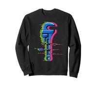 Glitch Art Fontanero Llave Tubería Tubo Desagüe Sudadera