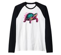Glitch Art Tortuga Marina Tortugas Tortuga Terrestre Camiseta Manga Raglan