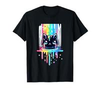 Glitch Cat Funny Kawaii Cat Diseño para Hombres Mujeres Nerd Vibes Camiseta