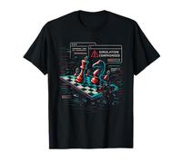 Glitch Chessboard Simulación Arte comprometido Jugador de ajedrez Camiseta