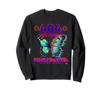 Glitch Mariposa Cyberpunk Y2K Estética Digital Naturaleza Arte Sudadera