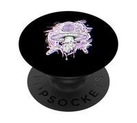 Glitch Mushroom Trippy Techno Rave Party Psicodélico PopSockets PopGrip Adhesivo