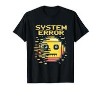 Glitch Robot Pixel Art System Error Estilo Retro Camiseta