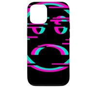 Glitch Sad Face Digital Art Vaporwave Cultura Ciber Carcasa para iPhone 12/12 Pro