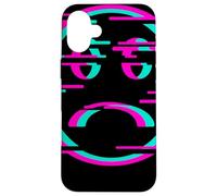 Glitch Sad Face Digital Art Vaporwave Cultura Ciber Carcasa para iPhone 16 Plus