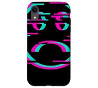 Glitch Sad Face Digital Art Vaporwave Cultura Ciber Carcasa para iPhone XR