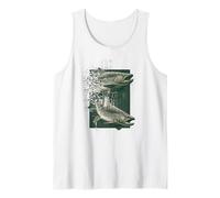 Glitch Trucha Pesca Gráfico Retro Digital Fish Design Camiseta sin Mangas
