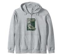 Glitch Trucha Pesca Gráfico Retro Digital Fish Design Sudadera con Capucha