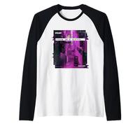 Glitch Vaporwave Estética Japonesa Calle Kanji Camiseta Manga Raglan