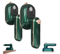Glitchino Mini Steam Iron, Glitchino Portable Steamer Iron, Dual Use Dry & Wet Ironing, 360° Rotatable, Lightweight Wrinkle Remover, For Home Travel (Green*2pcs)