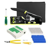Glitfix Kit de Crimpado RJ45, Pinza Crimpadora GJ671BL, Pinza Crimpadora RJ45 Compatible CAT5/CAT6/CAT7