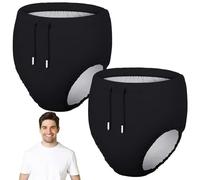 Glitopper 2 pañales de natación para adultos, necesidades especiales, reutilizables, impermeables, protección contra la incontinencia, unisex (M)