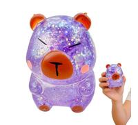 Glitter Capybara Toy, Sensory Squeeze Fidget, 2.76x1.77x1.77 Inches Decompress Ball with Sparkles Fill, Squishy Animal Stressball, Desk Relief Toy with Cute Style, Novelty Fidget Toys for Kids Offices